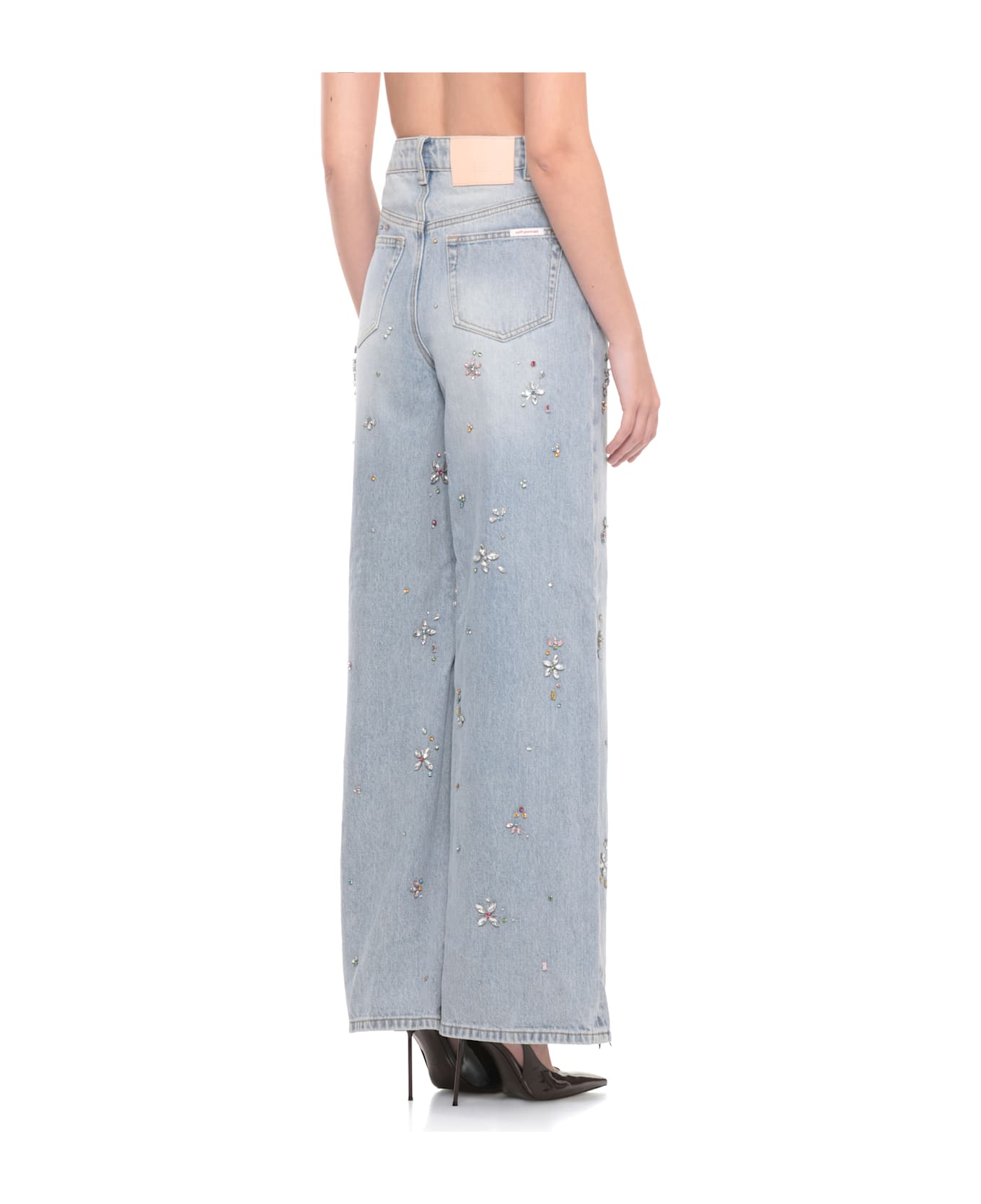 self-portrait Jeans With Strass - Blue