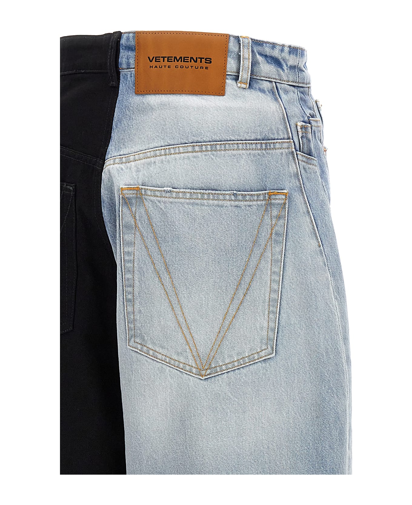 VETEMENTS 'split Deconstructed Big Shape' Jeans - Multicolor