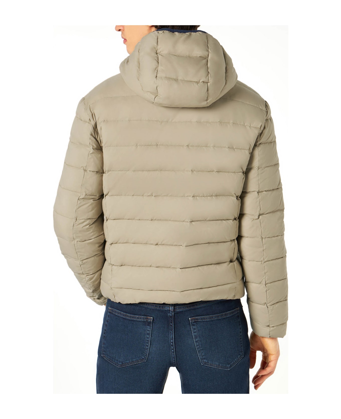 MC2 Saint Barth Man Double Face Beige Down Jacket Courchevel - WHITE