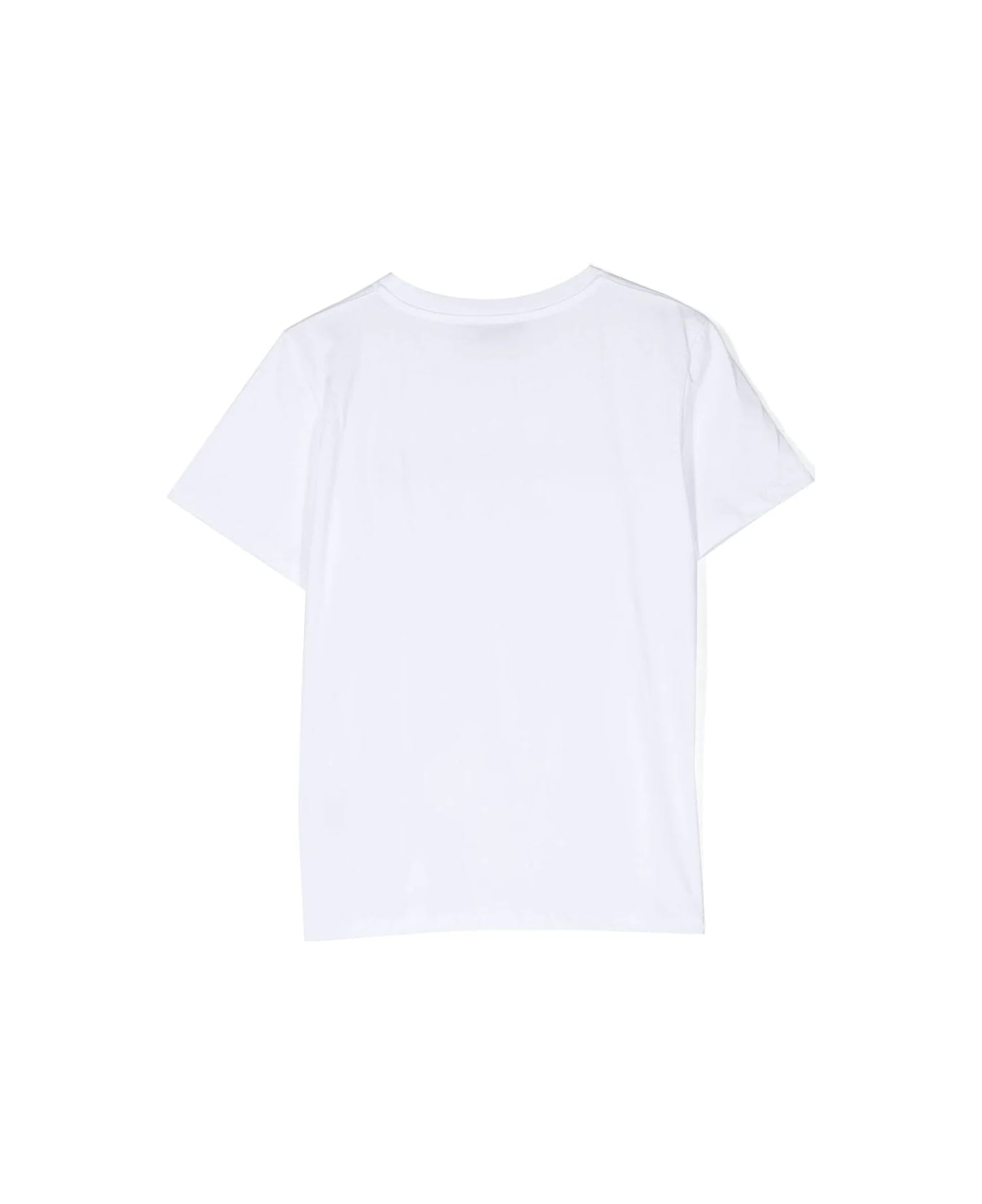 Balmain White T-shirt With Golden Logo - White Tシャツ＆ポロシャツ
