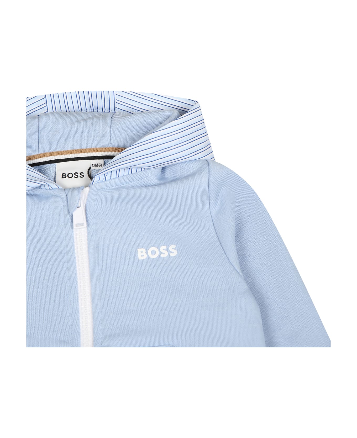 Hugo Boss Light Blue Suit For Baby Boy With Logo - Light Blue