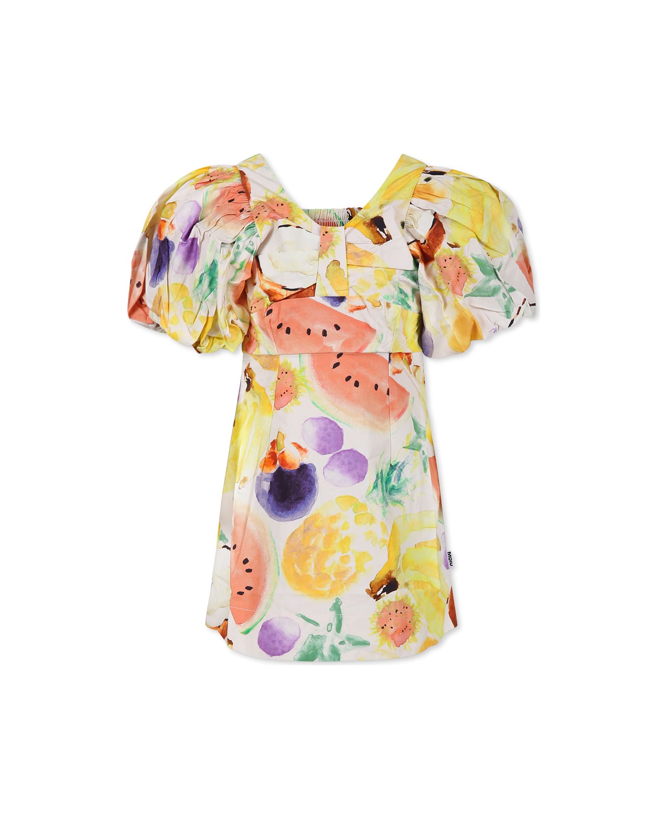 Molo Multicolor Dress For Girl With Fruit Print - Multicolor