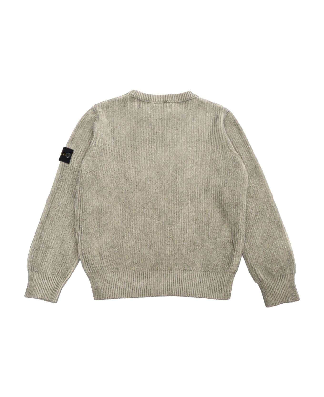 Stone Island Junior Ribbed Cotton Sweater - GREEN