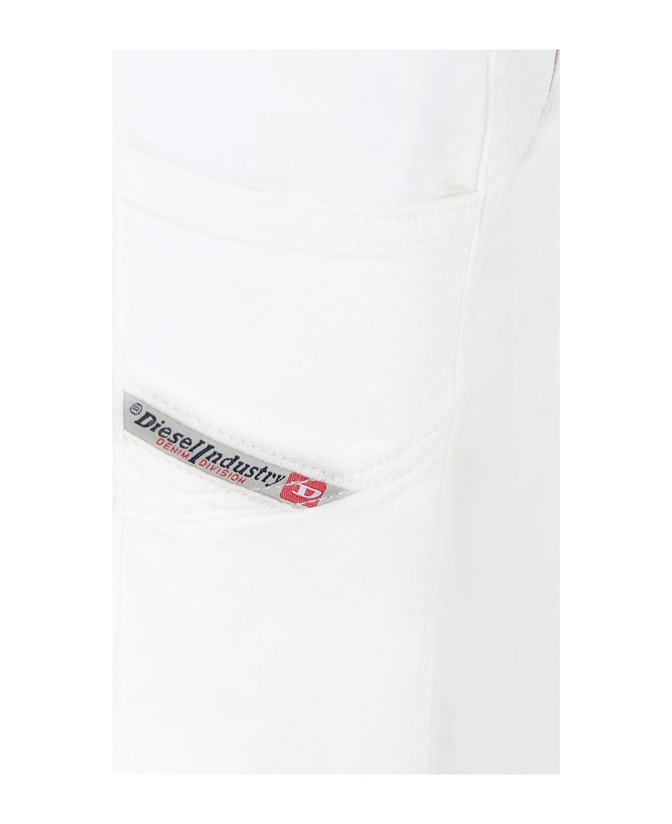Diesel White Jeans For Girl With Logo - White