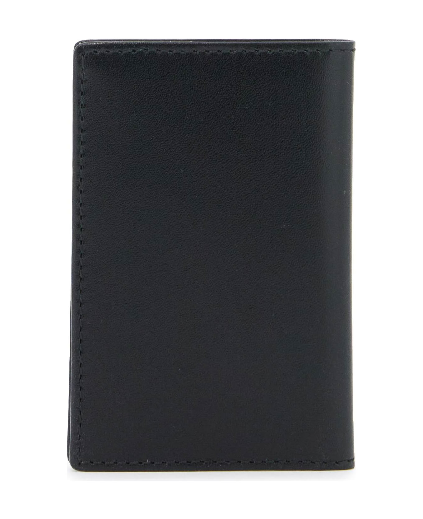 Comme des Garçons Wallet Leather Compact Wallet - BLACK (Black)