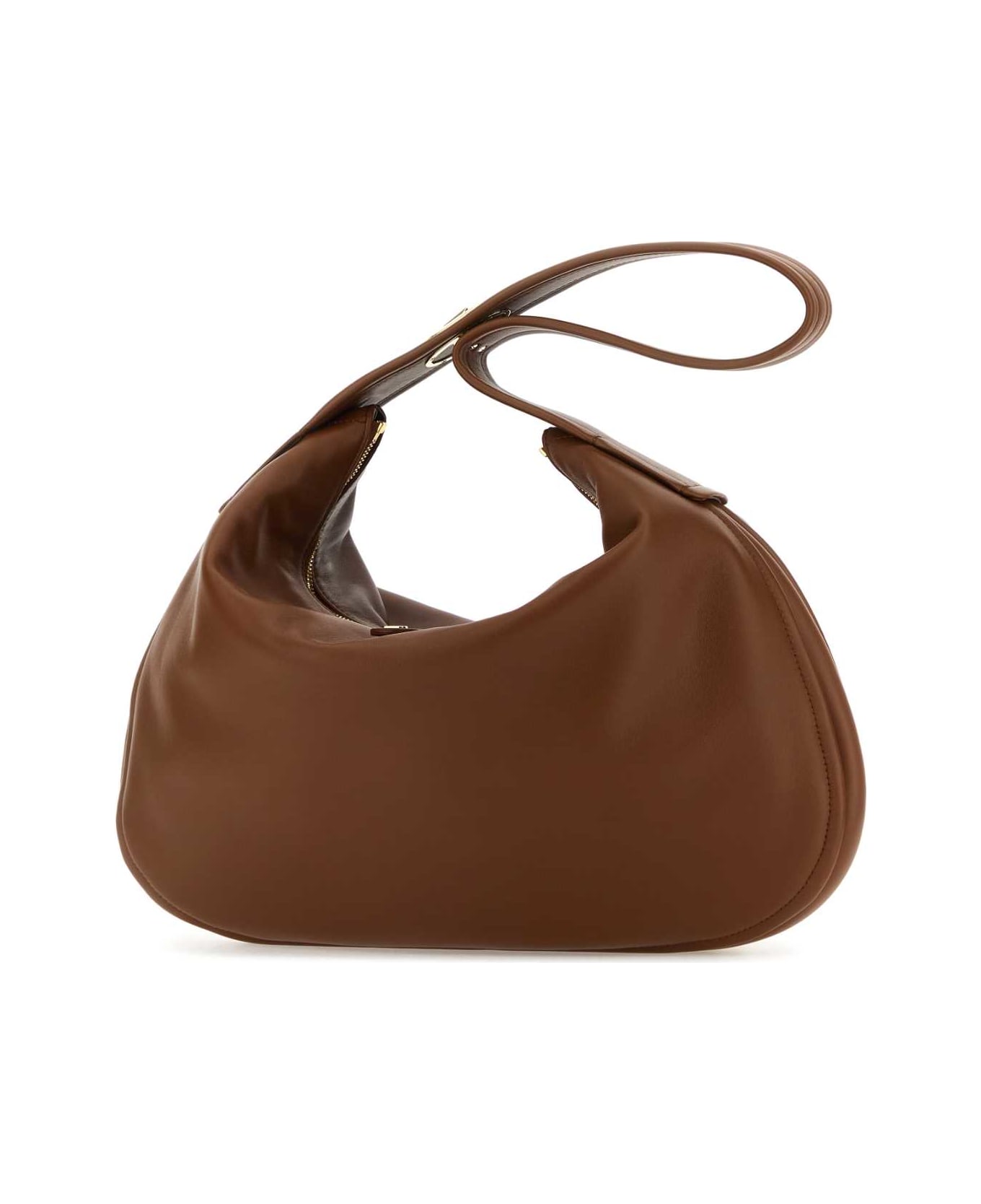 Valentino Garavani Brown Leather Large Go-hobo Shoulder Bag - TOBACCO