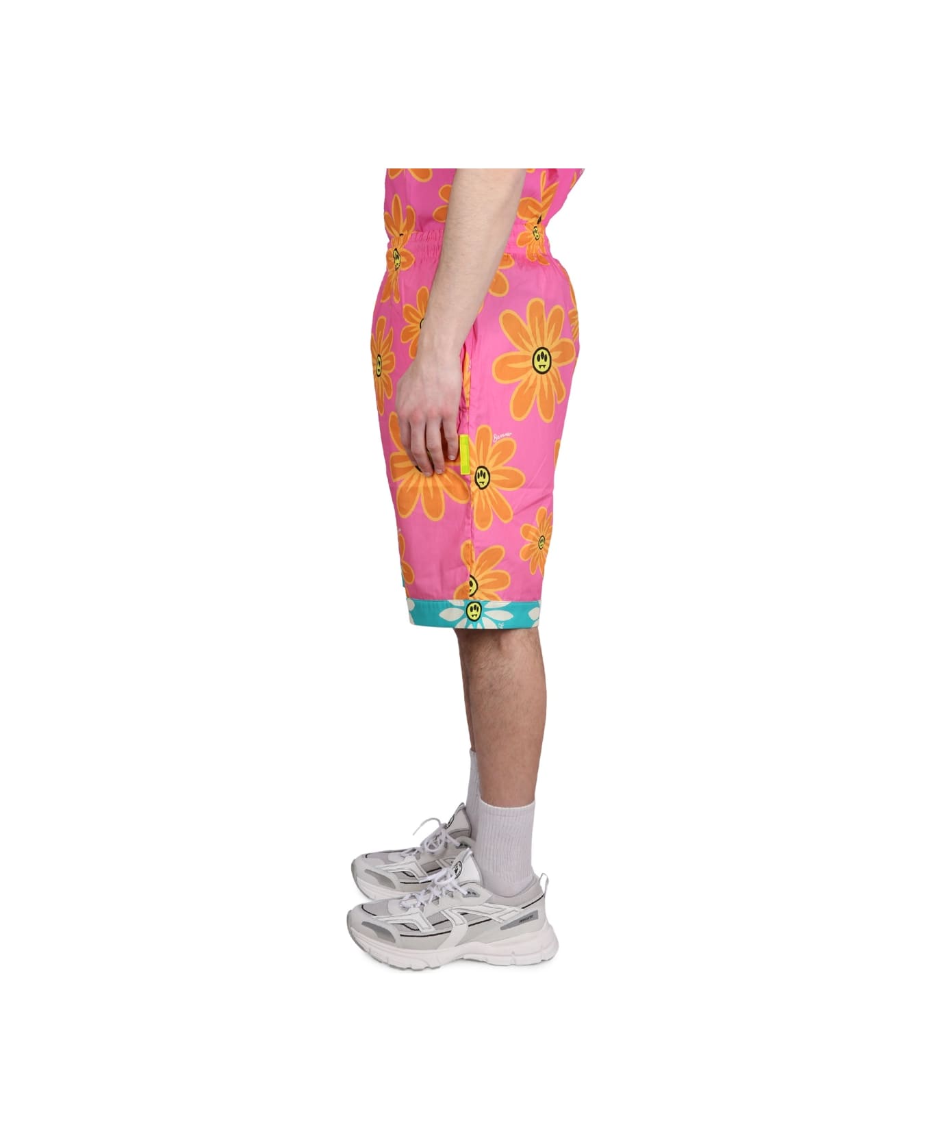 Barrow Sunflower Print Bermuda Shorts - FUCHSIA
