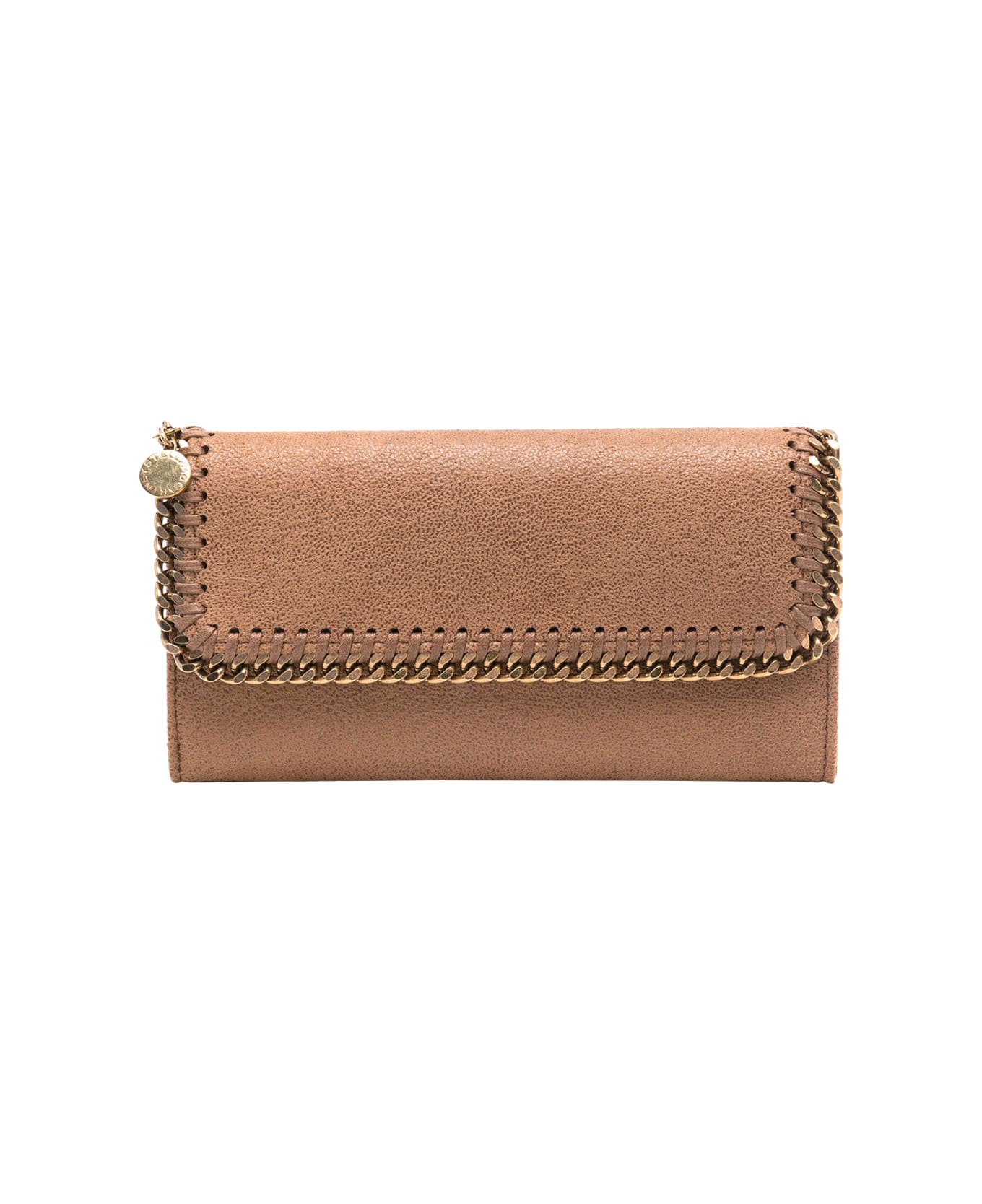 Stella McCartney Pecan Brown And Gold Continental Falabella Wallet - Brown