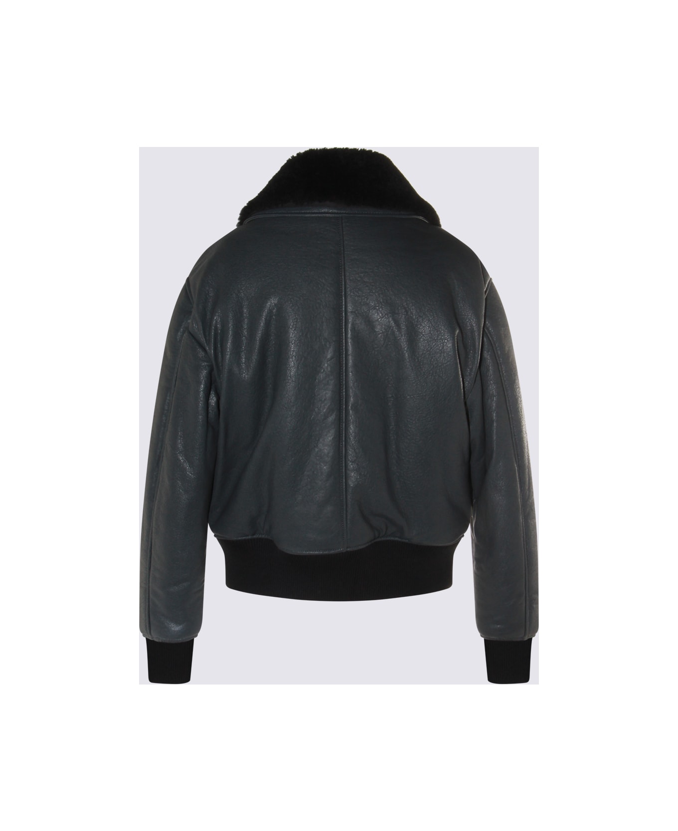 Ami Alexandre Mattiussi Black Leather Jacket - Grey レザージャケット