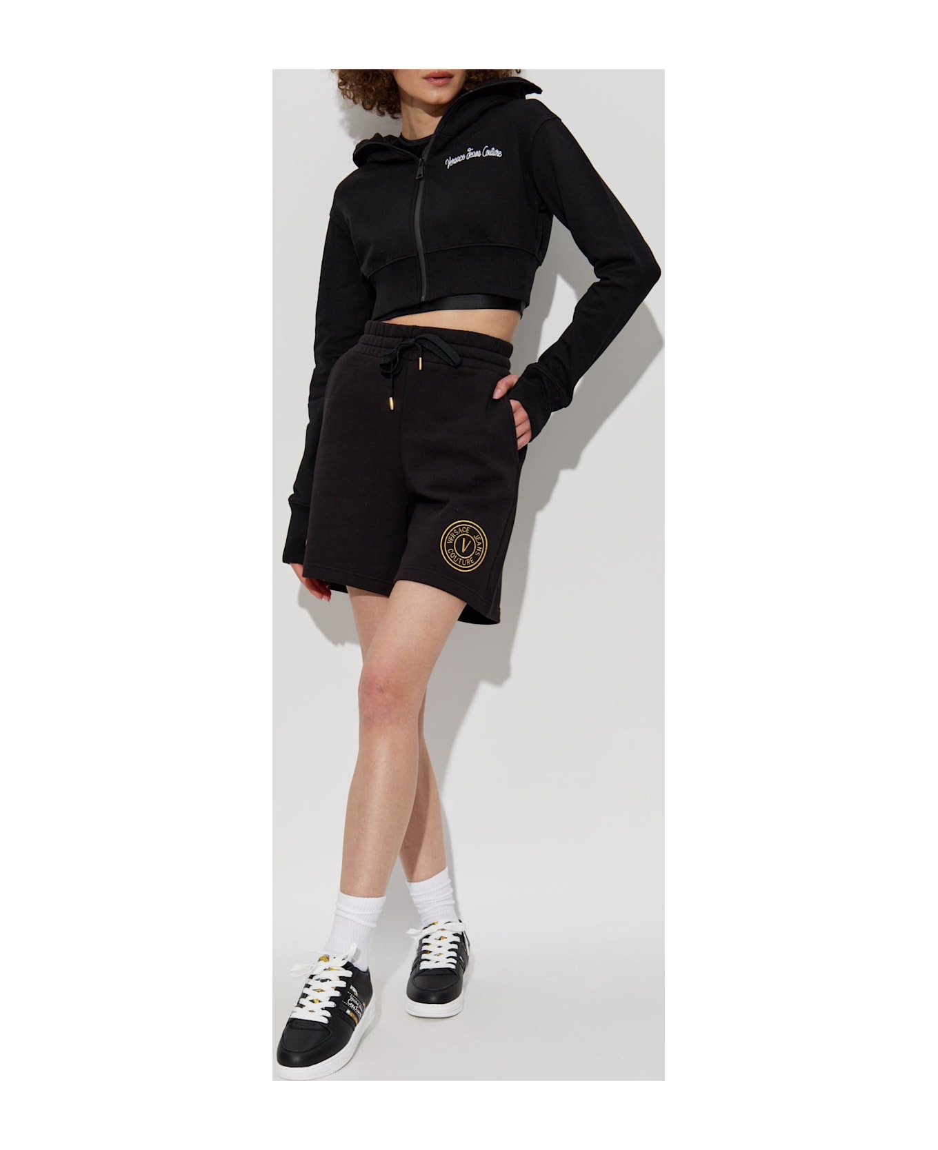 Versace Jeans Couture Sweatshirt With Printed Logo - BLACK
