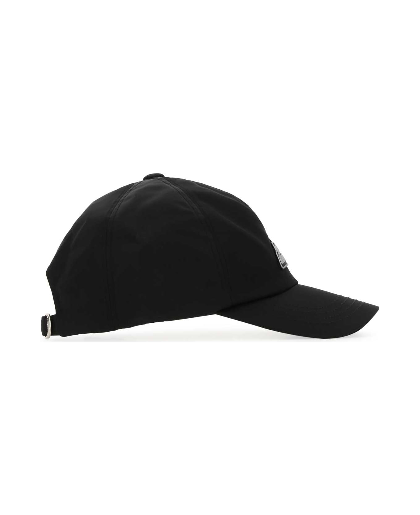 WE11 DONE Black Nylon Baseball Cap - BLACK 帽子