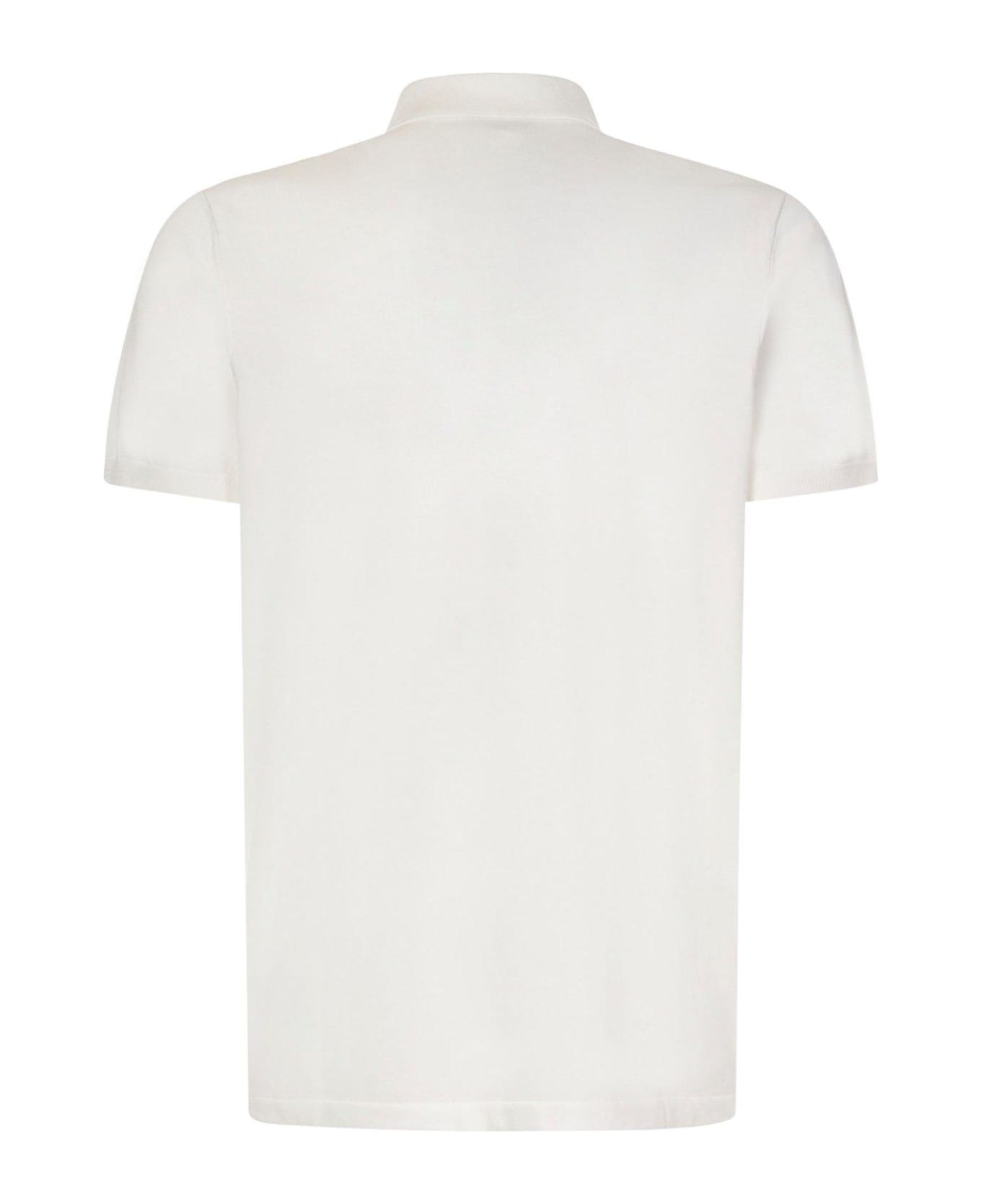 Aspesi Buttoned Short-sleeved Polo Shirt - Bianco