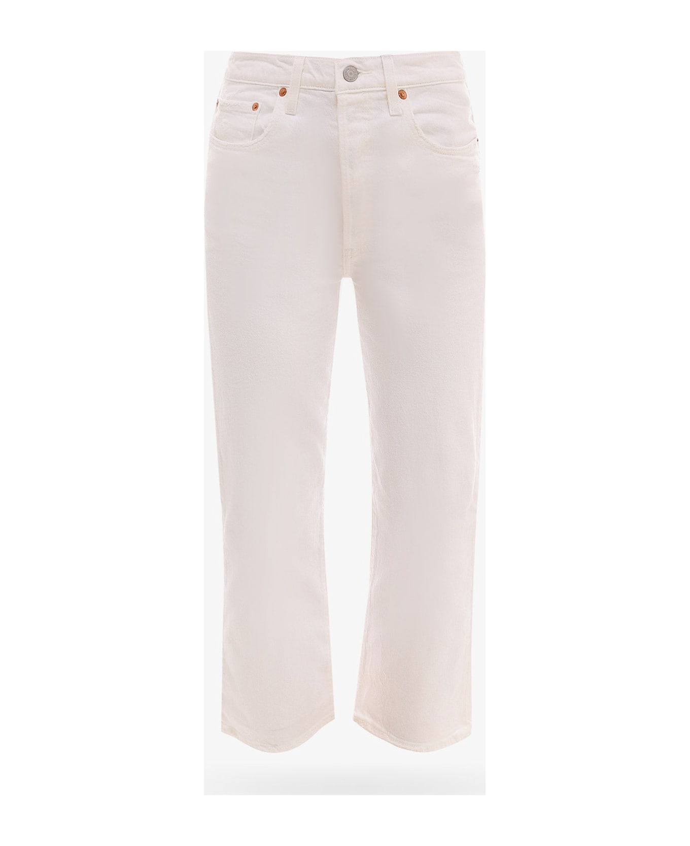 Levi
s Ribcage Straight Ankle Jeans - White