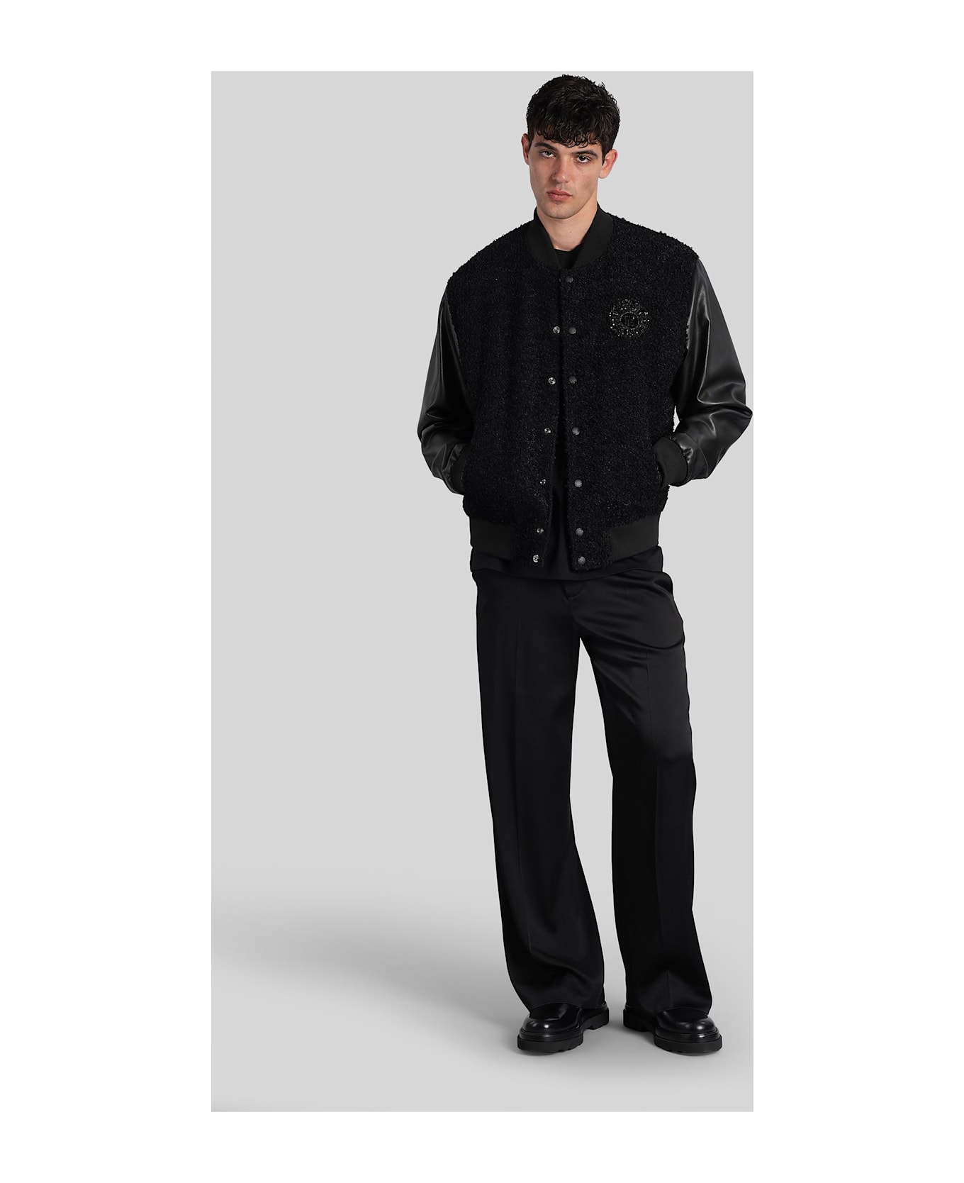 Balmain Bomber Jacket In Black Polyamide - black