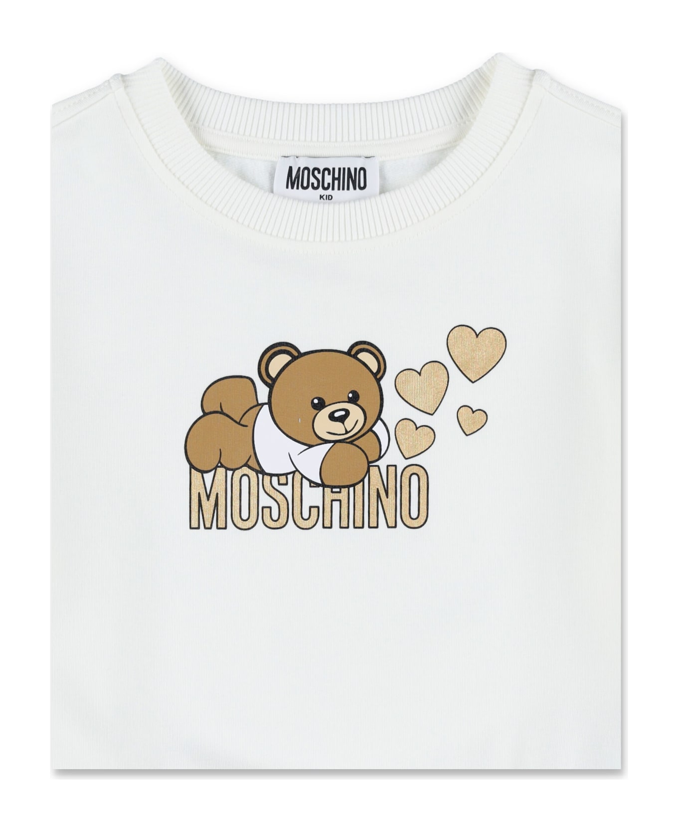 Moschino Cropped Rouge Fleece - Bianco