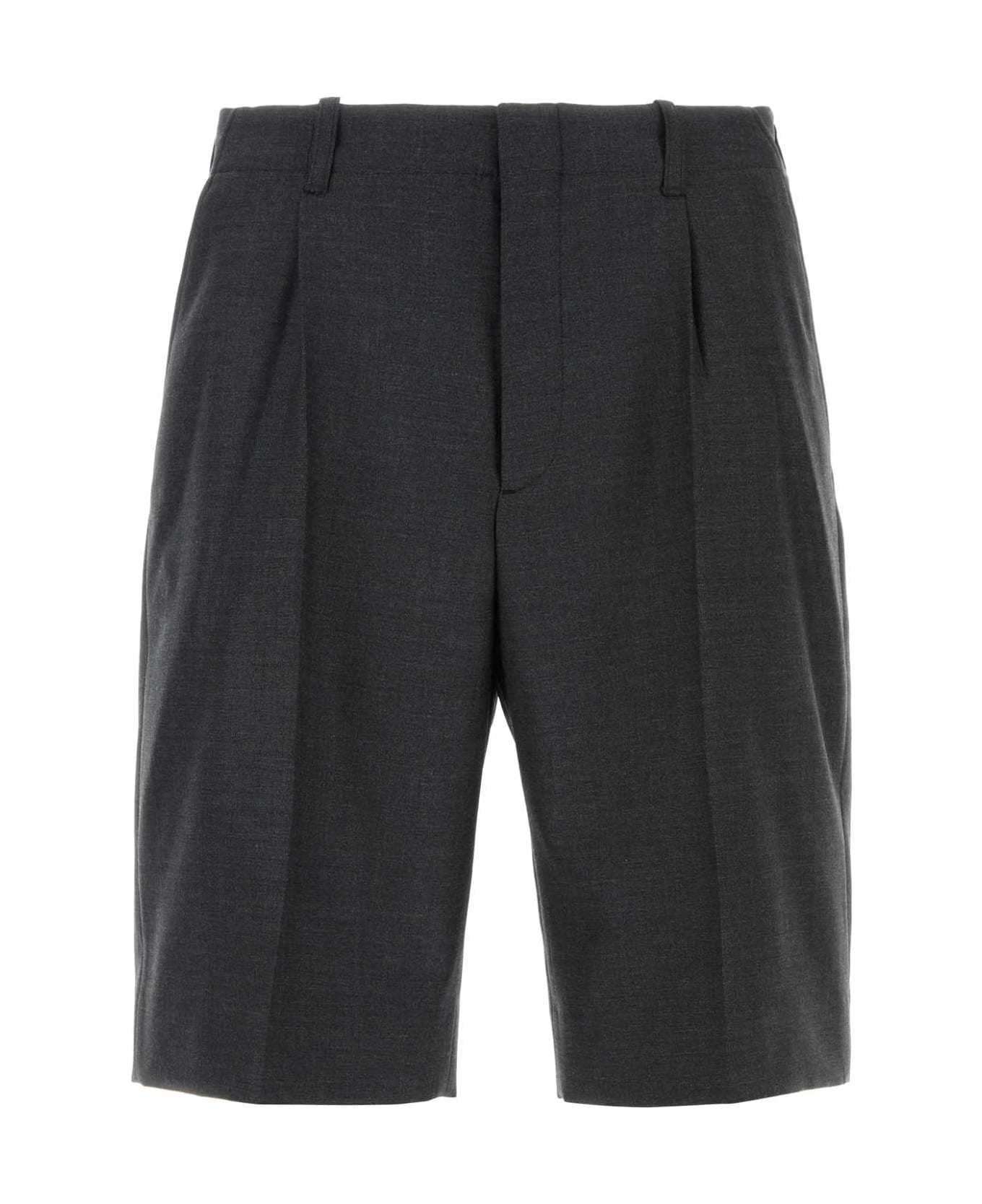 Our Legacy Charcoal Wool Borrowed Bermuda Shorts - PREMIUMCHARCOALOFFICEWOOL