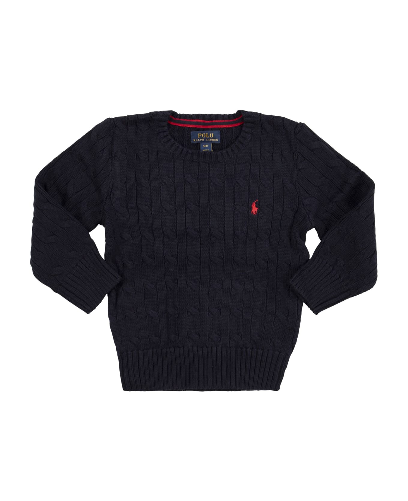 Ralph Lauren Crew-neck Cotton Cable-knit Sweater - Navy