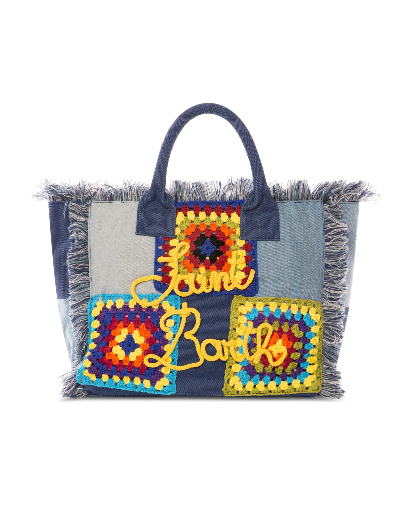 MC2 Saint Barth Vanity Crochet Patchwork Shoulder Bag - BLUE