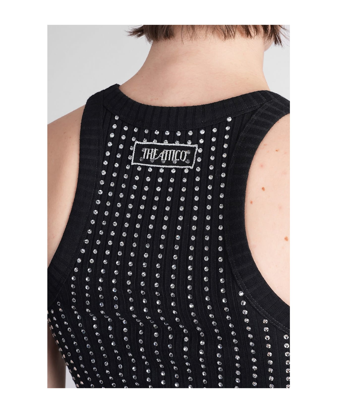 The Attico Topwear In Black Cotton - black