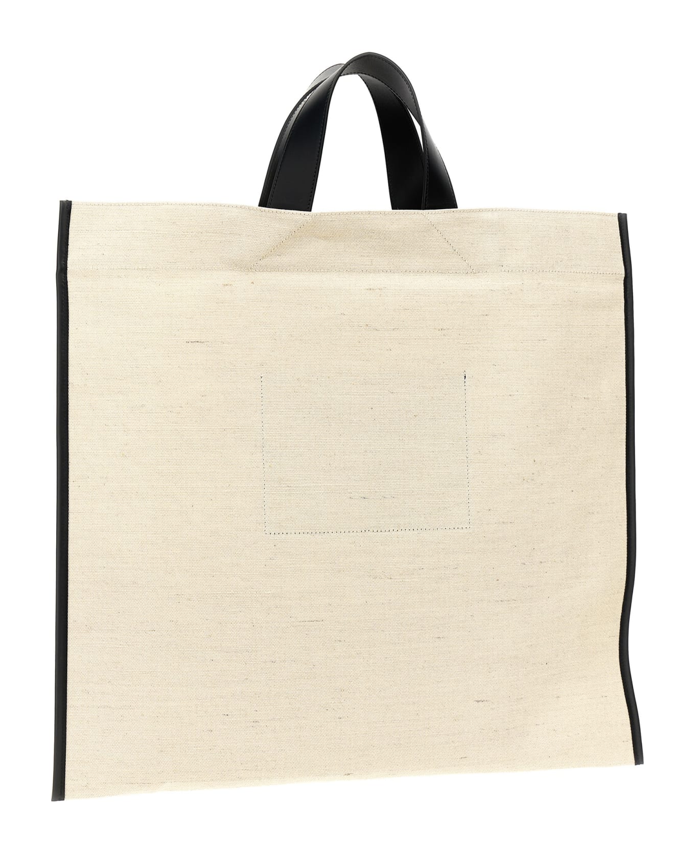 Jil Sander 'border Book Tote Square' Shopping Bag - White/Black