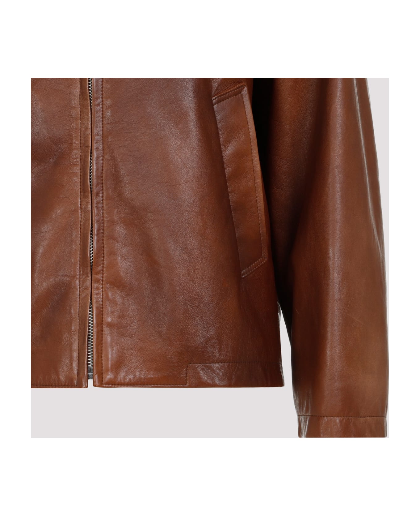 Prada Leather Jacket - Palissandro