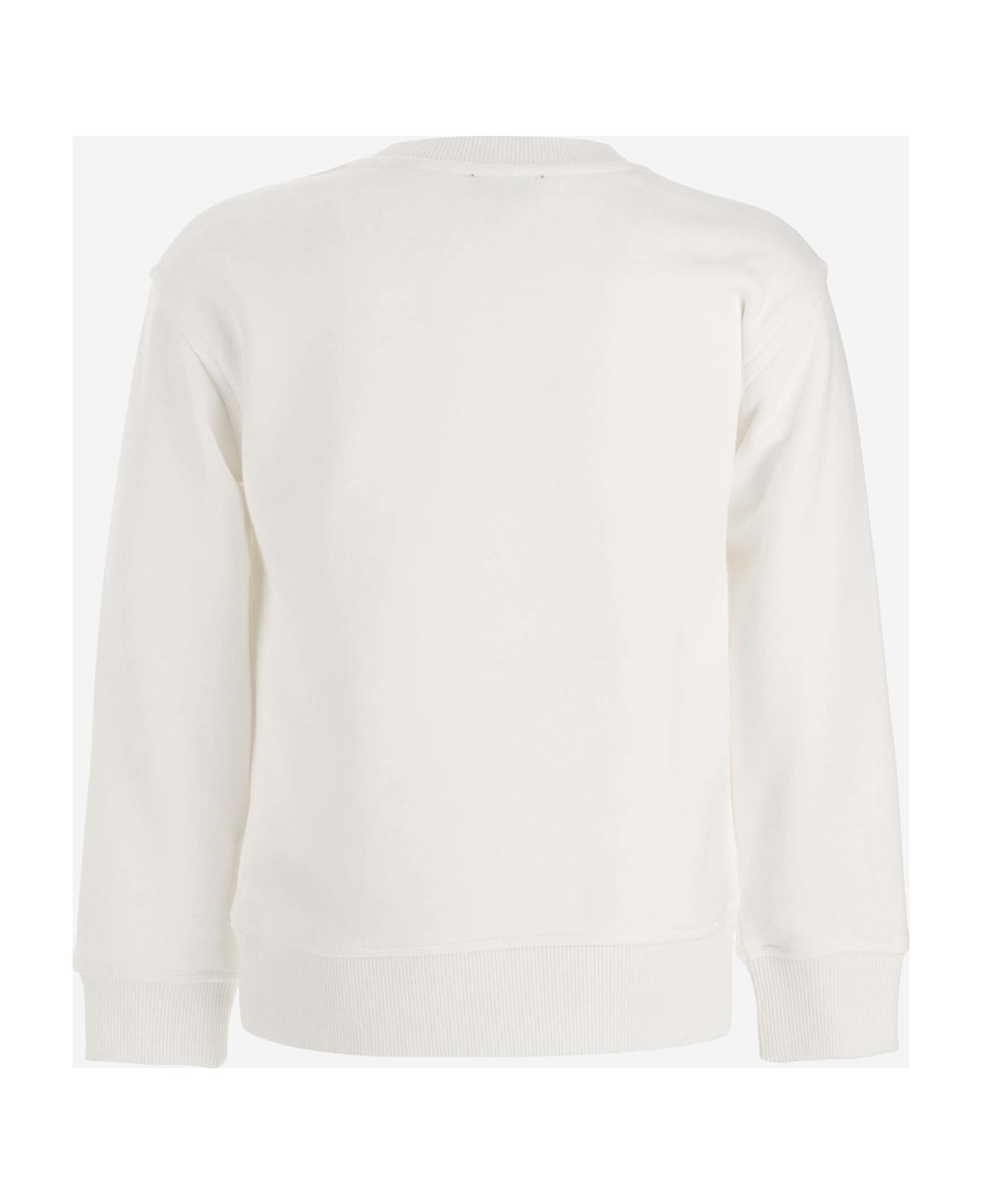 Burberry Cotton Sweatshirt With Ekd - White