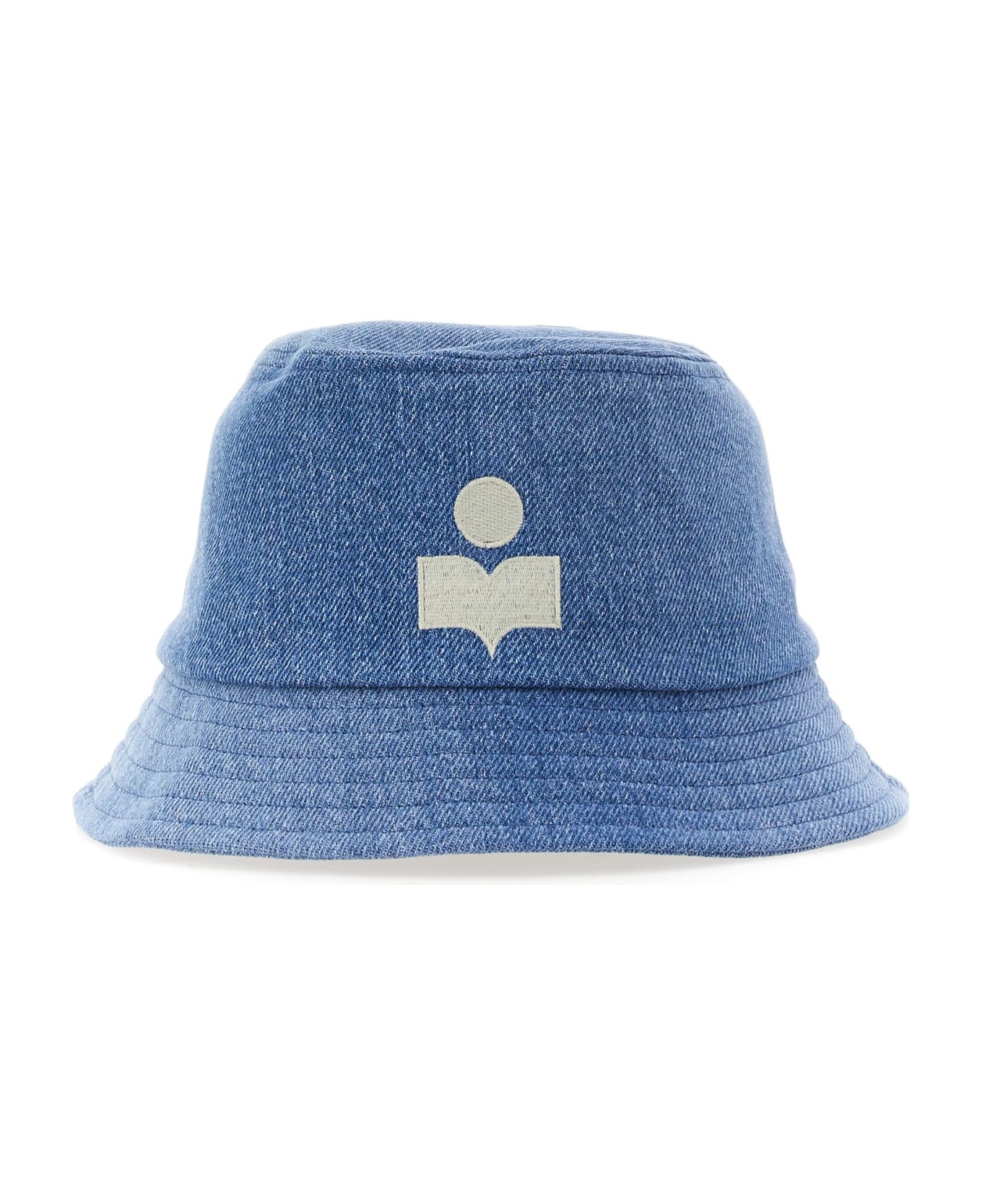 Isabel Marant Haley Logo Embroidered Bucket Hat - Light blue