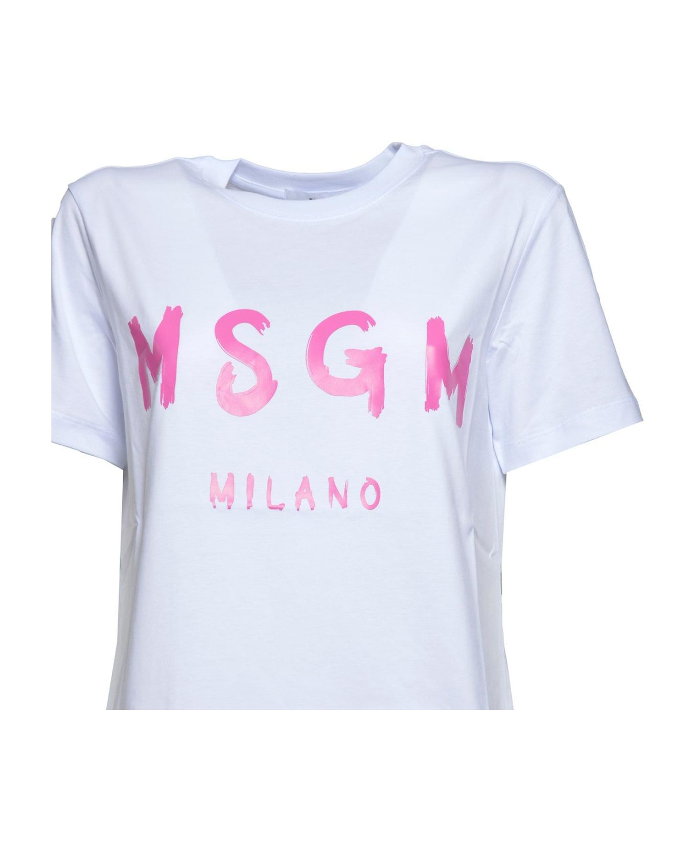 MSGM Logo-printed Crewneck T-shirt - White