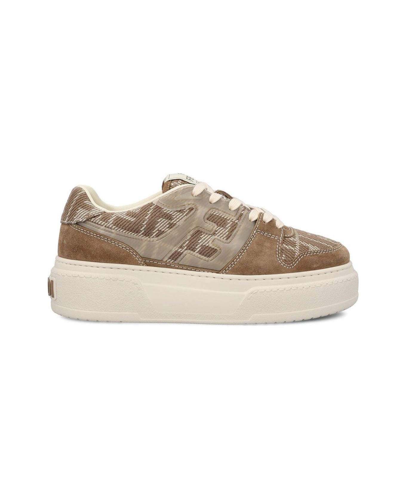 Fendi Match Lace-up Sneakers - Beige