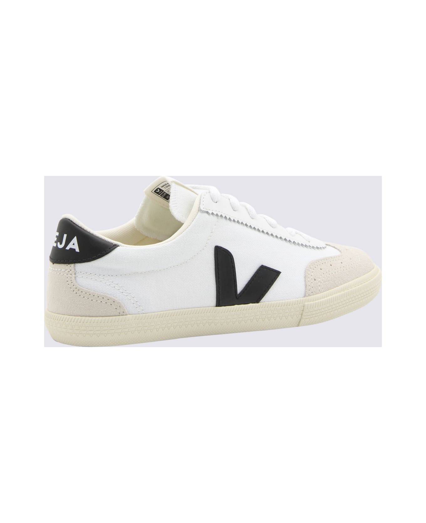 Veja White Leather Sneakers - WHITE_BLACK