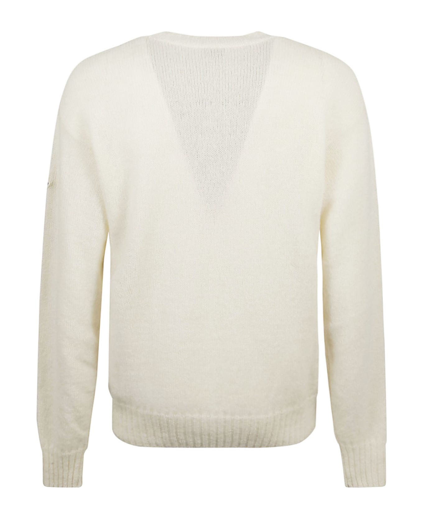 Moncler Embroidered Rib Knit Sweater - White