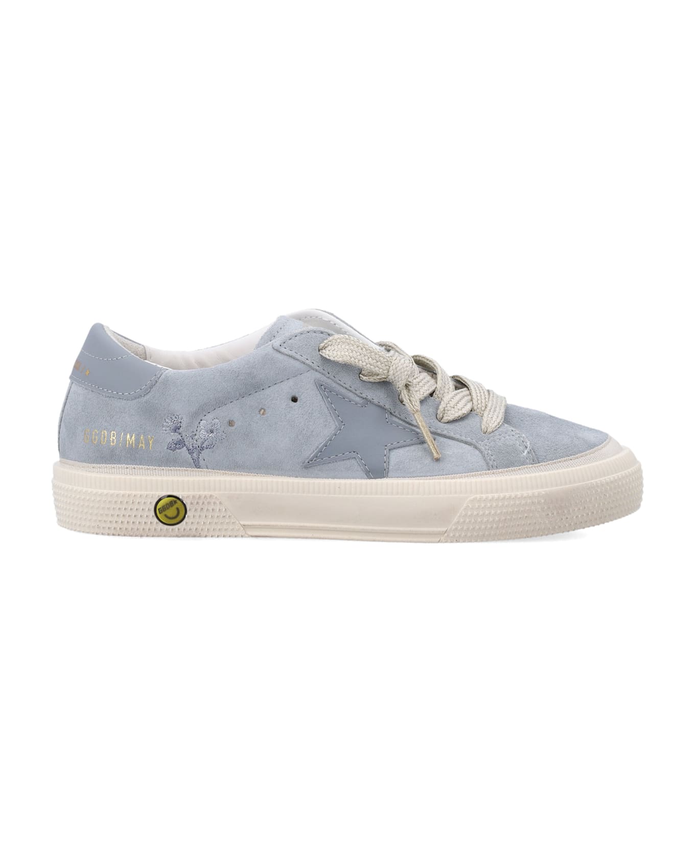 Golden Goose Kids May Suede Sneakers - QUARRY/SILVER BLUE