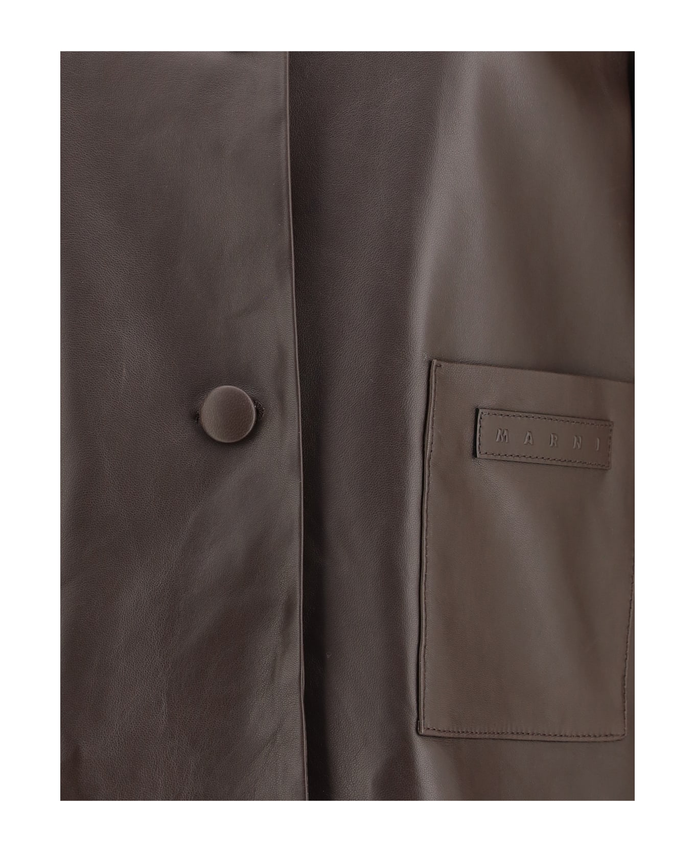 Marni Leather Jacket With A Shearling Collar