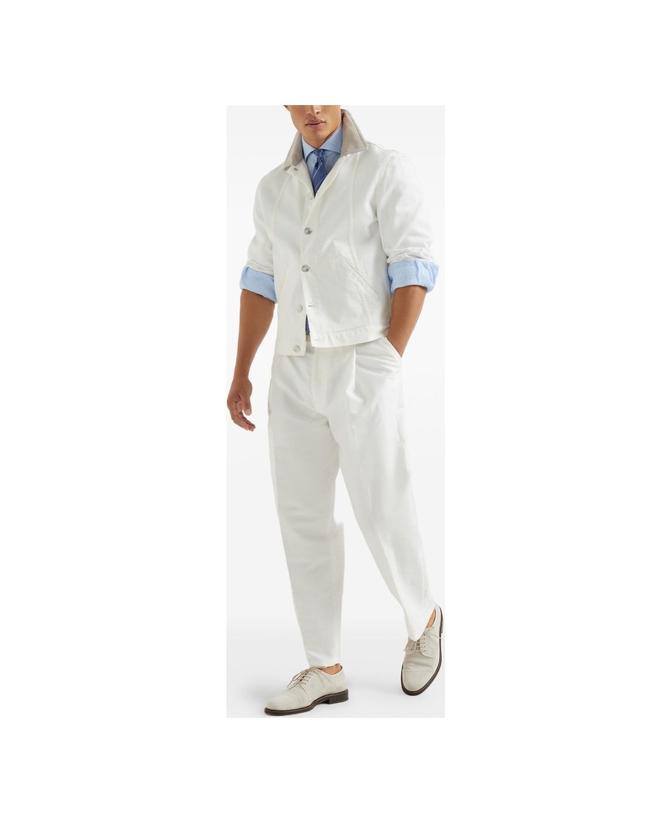 Brunello Cucinelli Linen Shirt - Clear Blue