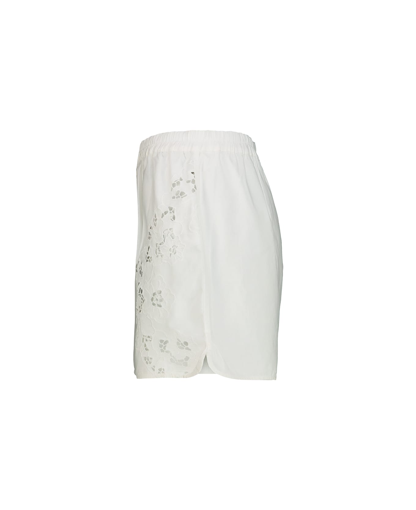 Marine Serre Short In Regenerated Household Linen - Off White