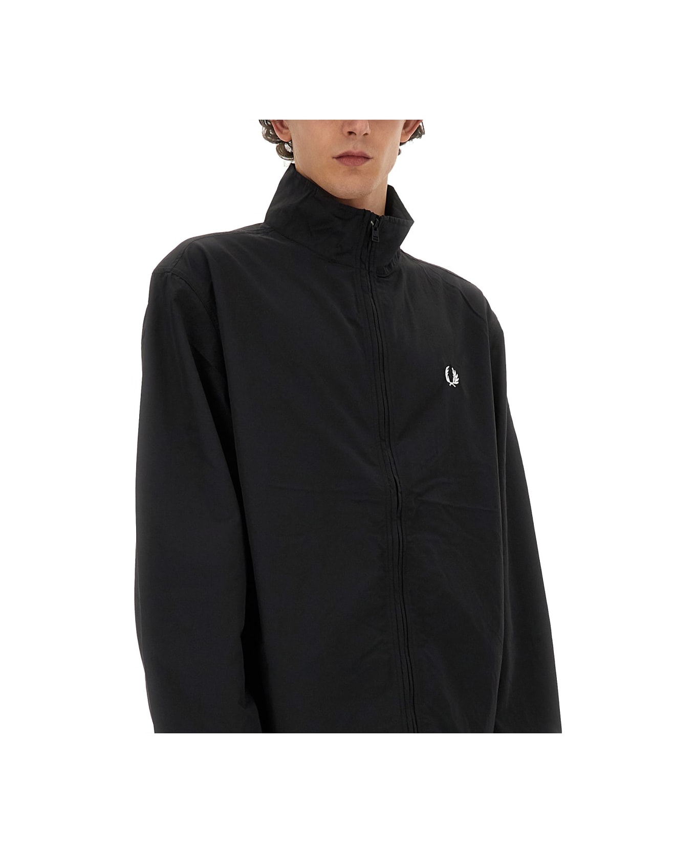 Fred Perry Jacket With Logo - BLACK