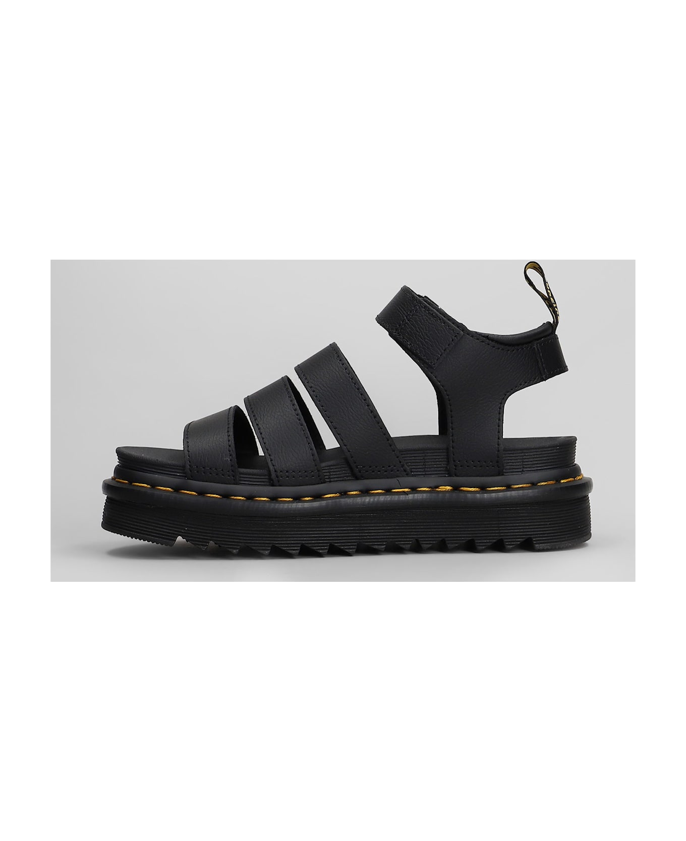 Dr. Martens Blaire Sandals In Black Leather - black