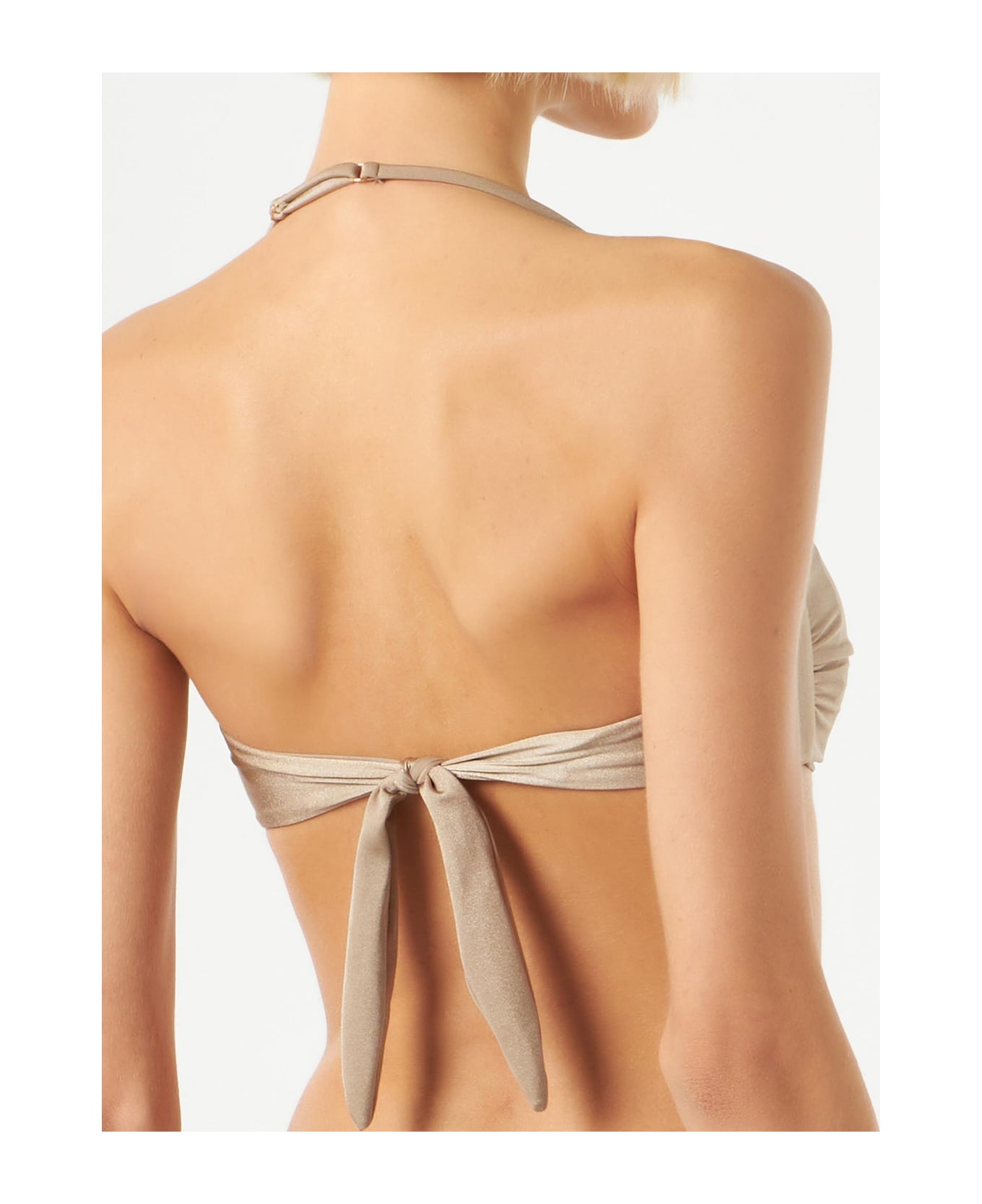 MC2 Saint Barth Shiny Dove Grey Bandeau Top - GREY