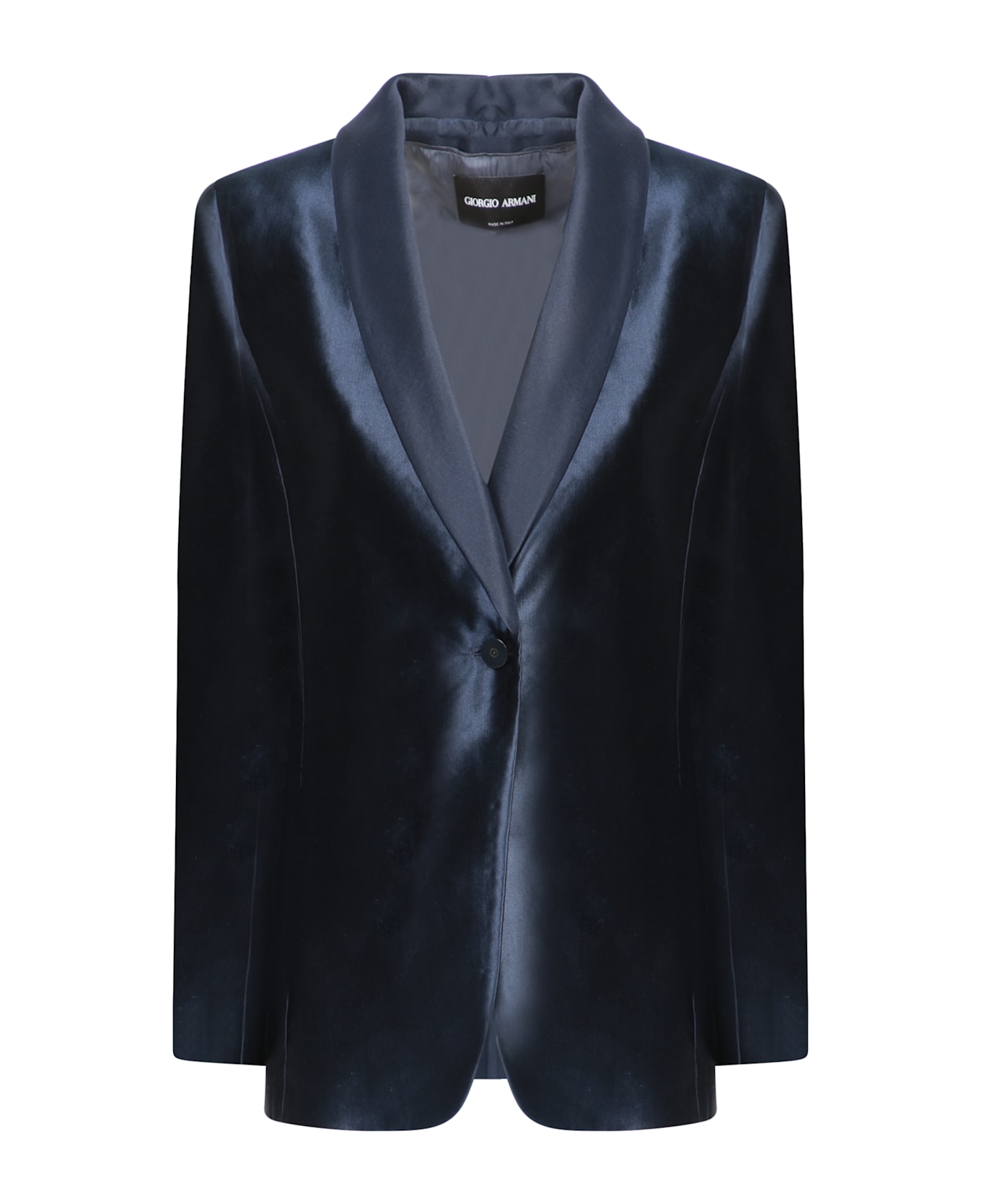 Giorgio Armani Blue Silk And Linen Jacket - Blue