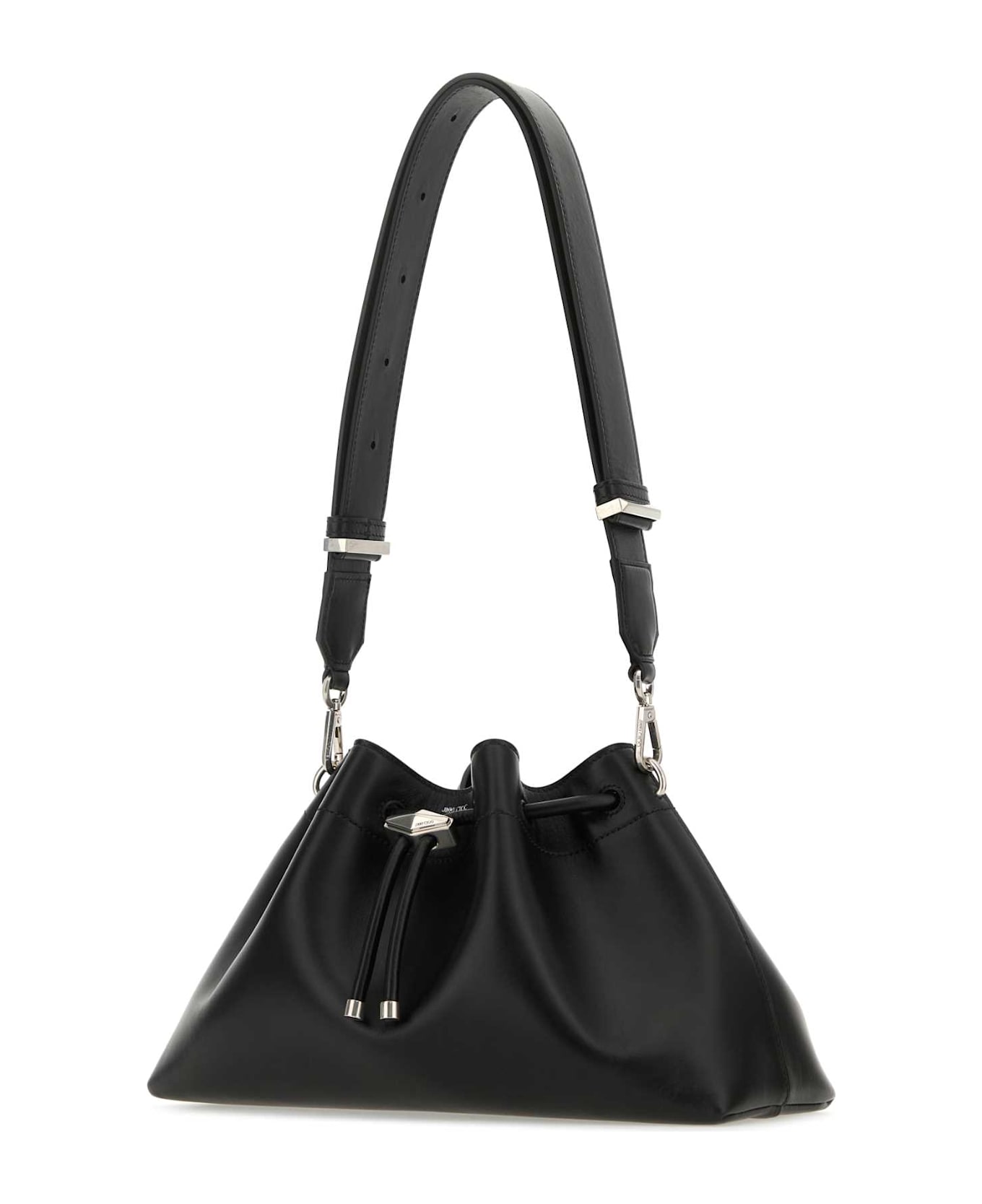 Jimmy Choo Black Leather Bon Bon Crossbody Bag - BLACKANTIQUESILVER