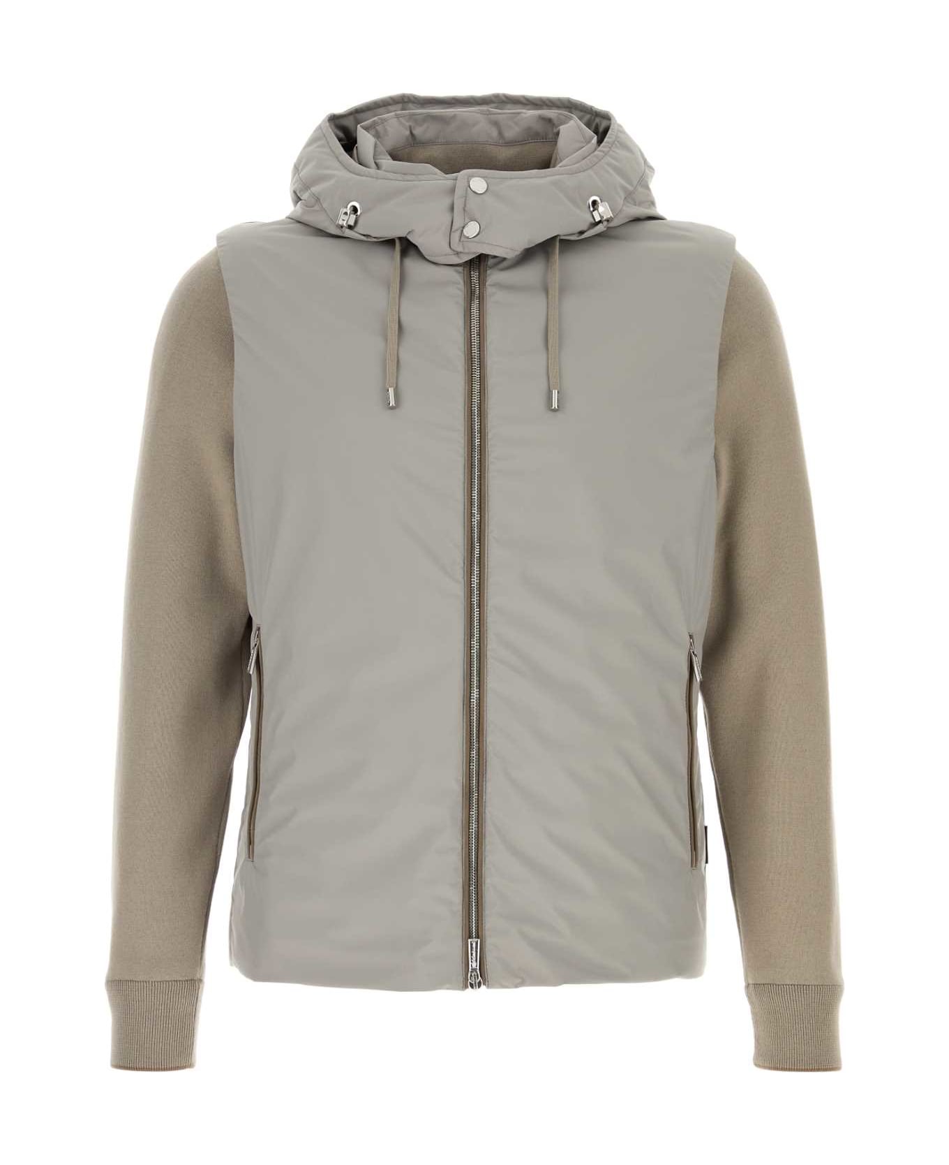 Moorer Dove Grey Polyester Evan Down Jacket - Marmo