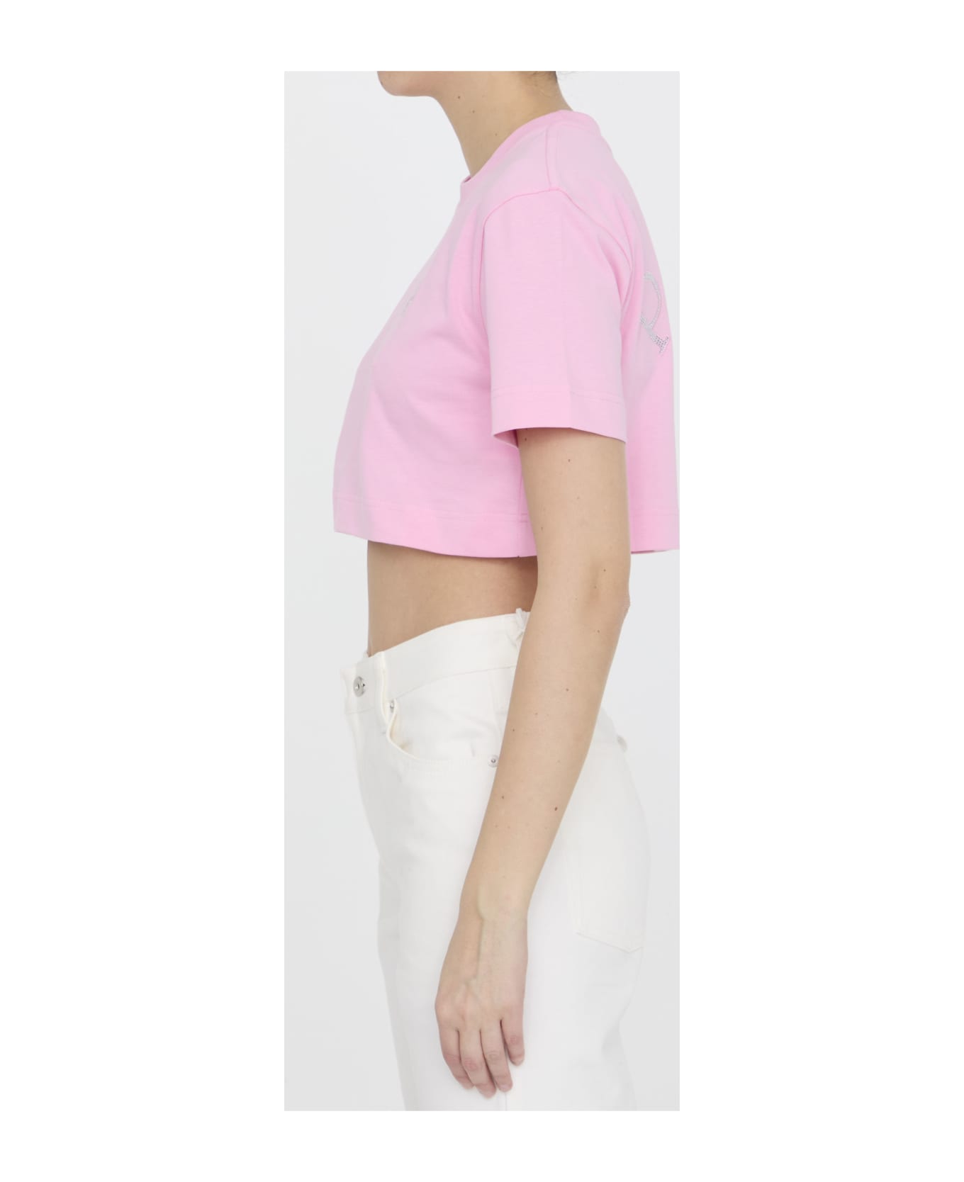 Patou Cropped T-shirt - P Pink