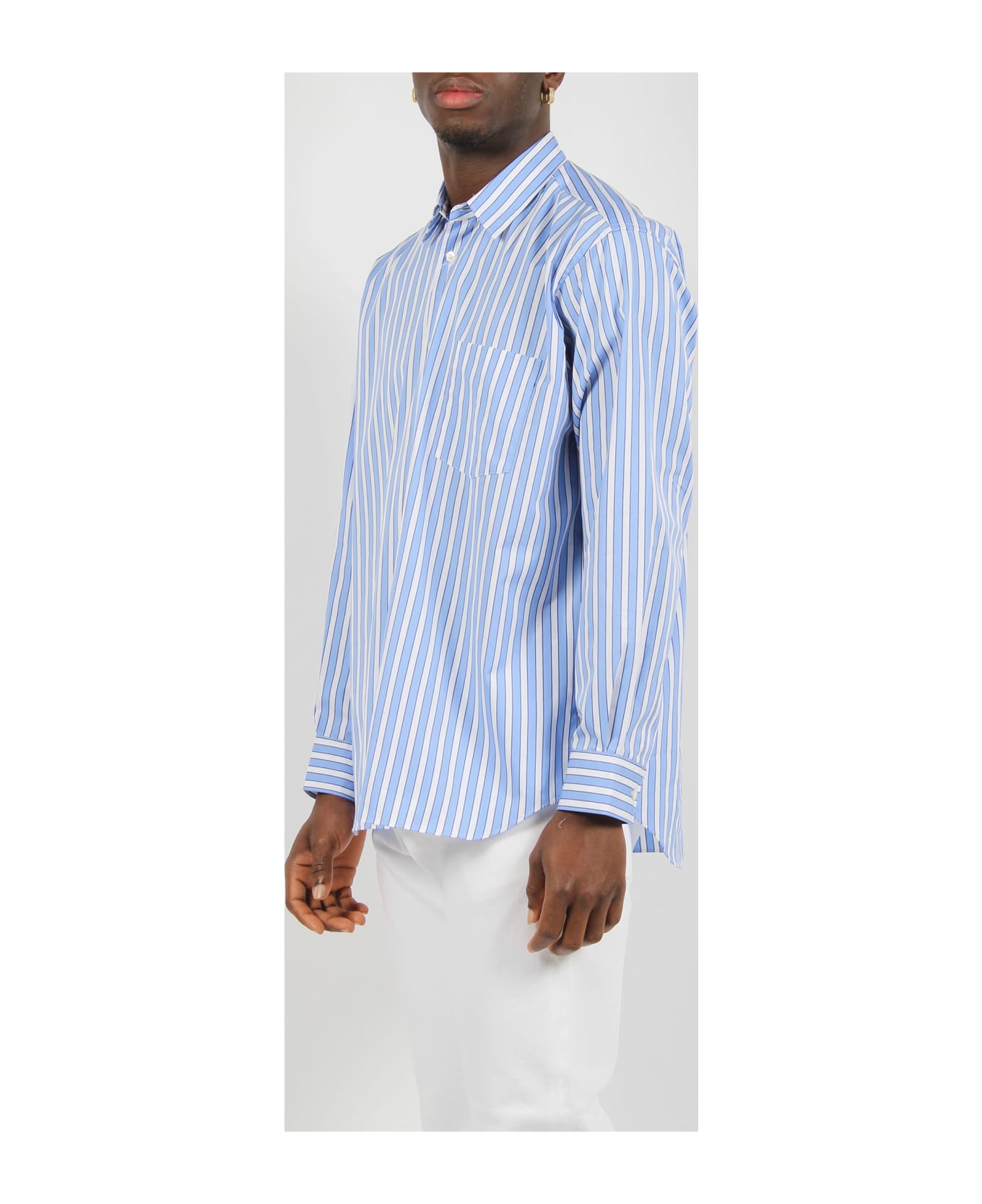 Comme des Garçons Shirt Striped Long Sleeve Shirt - Blue シャツ