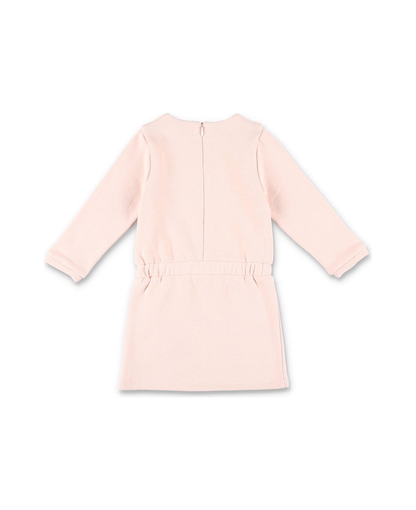 Chloé Logo Appliquéd Fleece Dress - Pink