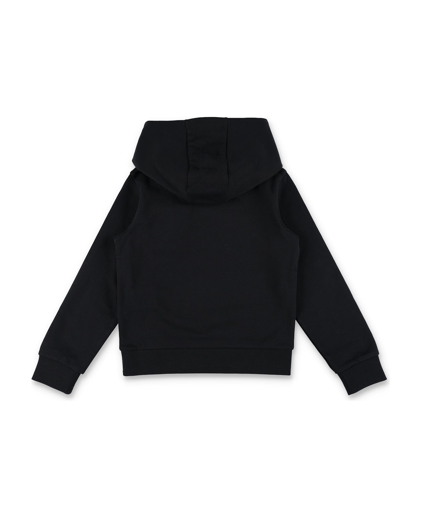 Moncler Kid - Embroidered Tonal Logo Cotto Hoodie - BLACK