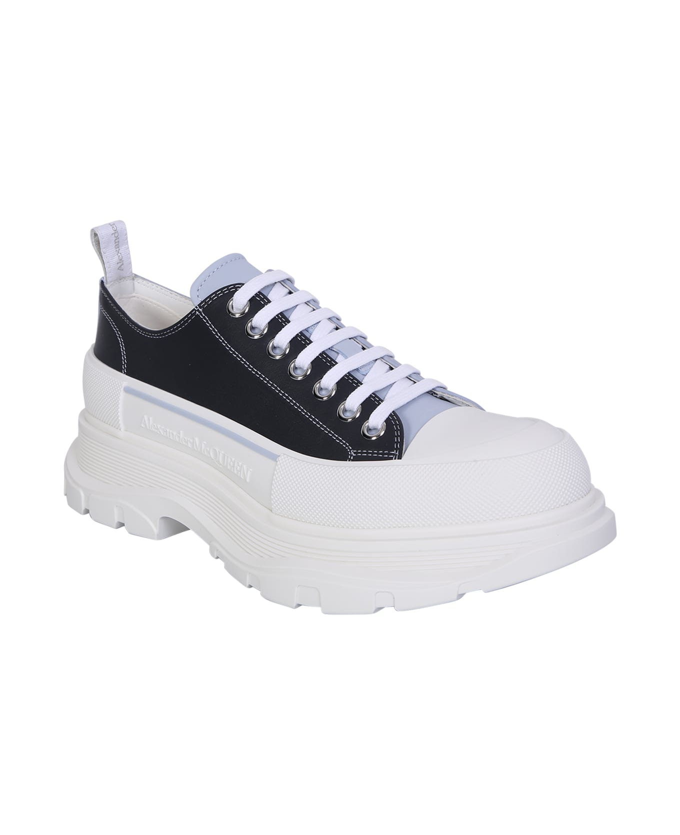 Alexander McQueen Tread Slick Round-toe Lace-up Sneakers - Blue