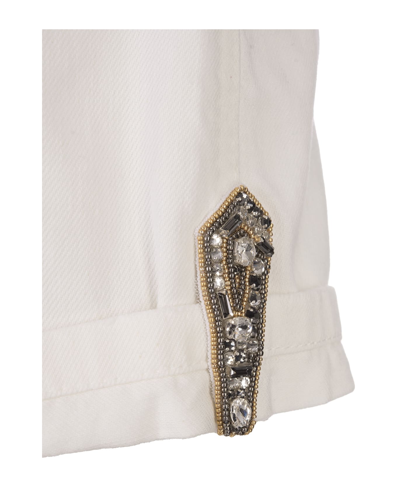 Ermanno Scervino White Shorts With Jewel Detailing - White