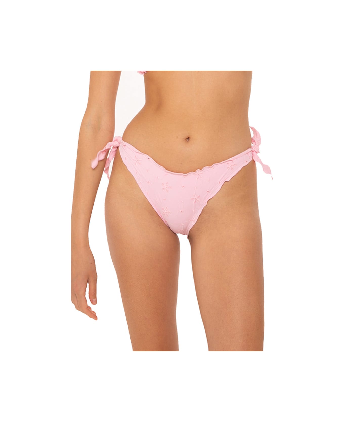 MC2 Saint Barth Woman Ruffled Sangallo Cheeky Swim Briefs - PINK