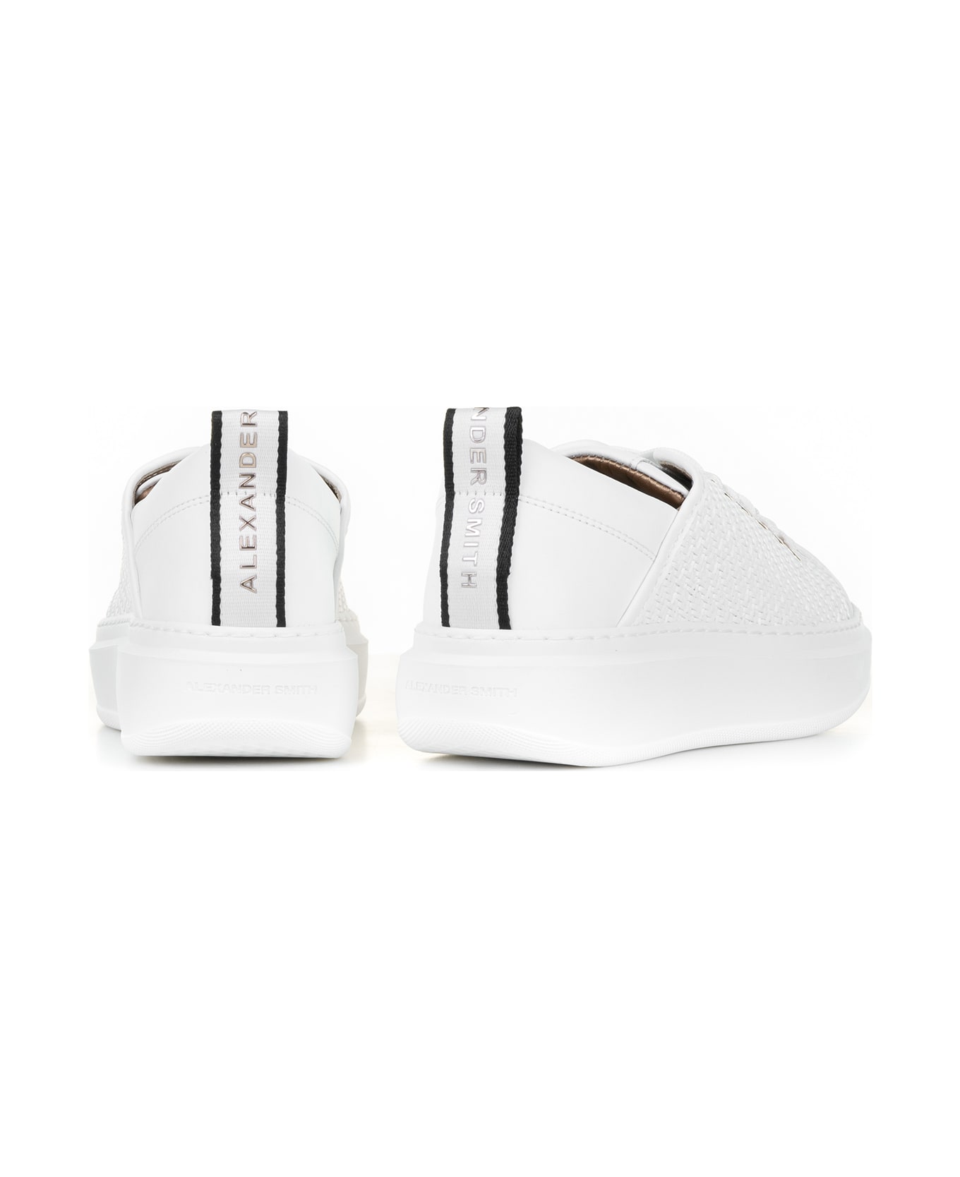 Alexander Smith London White Leather Sneaker - WHITE