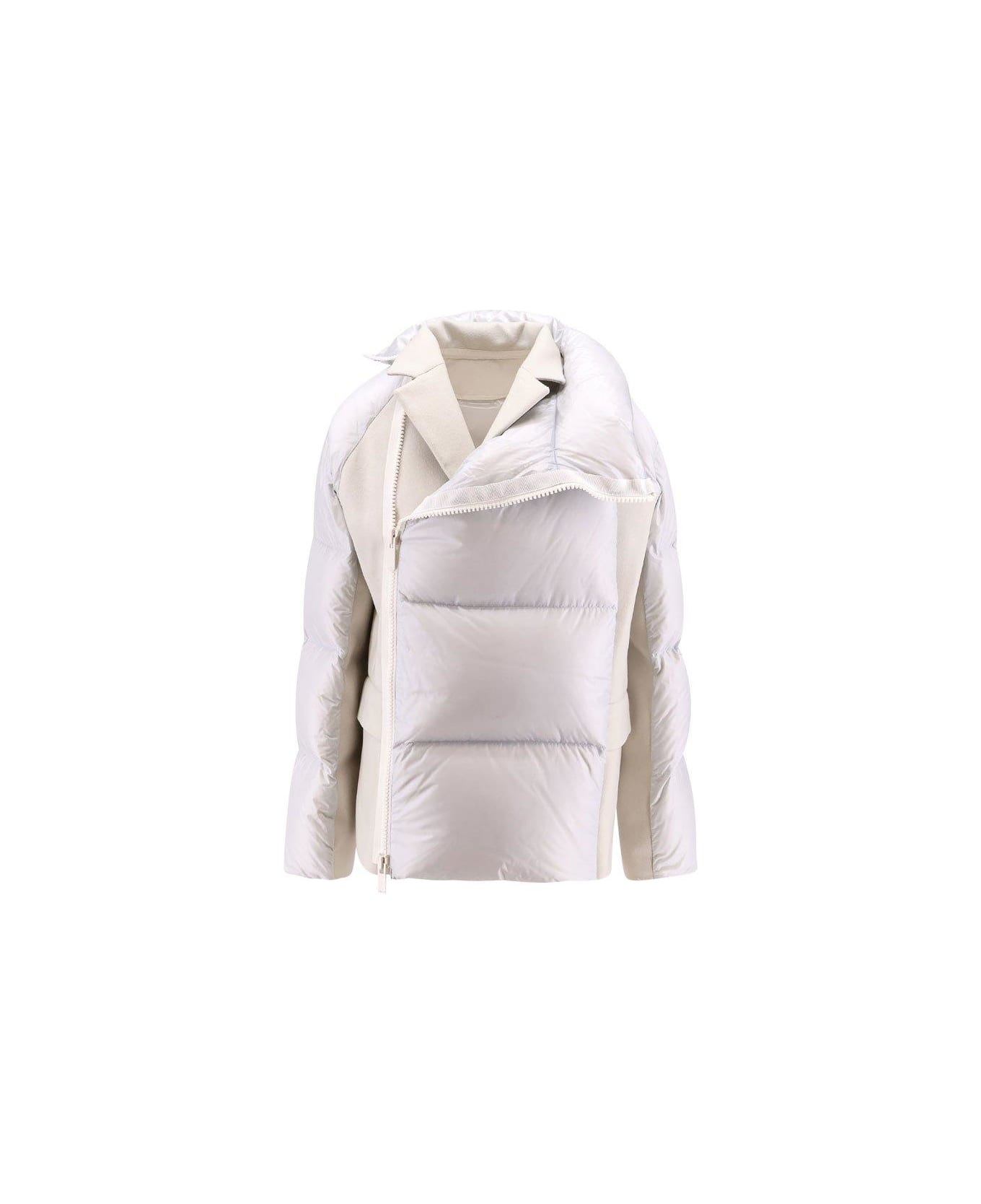 Sacai Panelled Funnel Neck Jacket - Grey